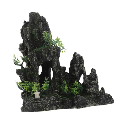 SEWOART Künstlicher Aquarium-Stein mit Versteckfunktion Resin Felsen für Garnelenaufzucht und Fischversteck Naturnahe Felsenlandschaft für Aquariengrößen Vielseitige Dekoration für von SEWOART