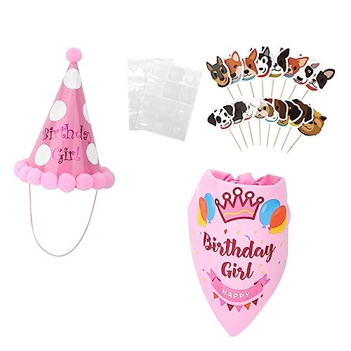 SEWOART Mädchen Hut Geschenke für Jungen Hundebandana Junge Geburtstagsgeschenk Mädchen-Hijab Geschenk für Jungen Hüte Hundemütze Hundehalsband Hundelätzchen Haustier Schal schmücken Rosa von SEWOART
