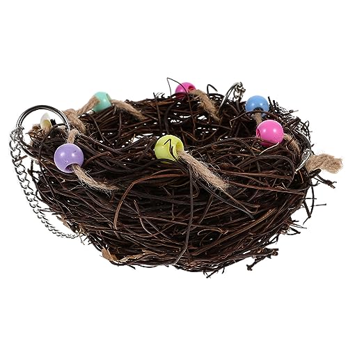 SEWOART Papagei Spielzeug Hängendes Nest Schaukelbett Vogel Spielzeug Für Käfig Haustierpapagei Rattan Vogelnest SEWOART Papagei Spielzeug Hängendes Nest Schaukelbett Vogel Spielzeug Für Käfig Haustierpapagei Rattan Vogelnest von SEWOART