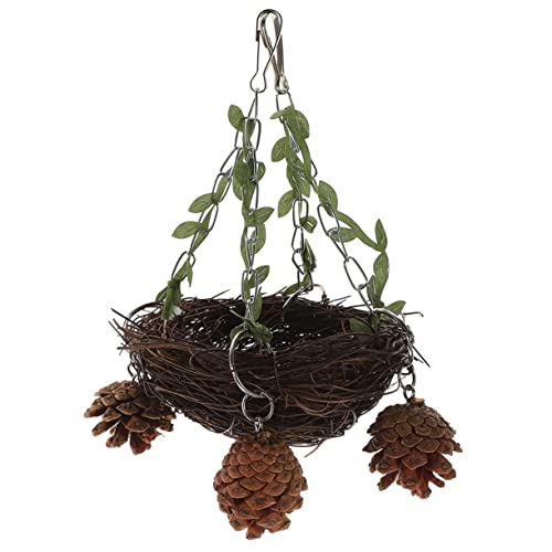 SEWOART Natürlicher Rattan Vogelnest Für Käfige Kleines Mittleres Und Großes Papageien-Spielzeug Futter Wasserplatz Für Vögel Für Wellensittiche Und Ziervögel von SEWOART