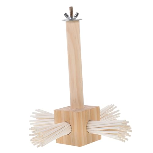 SEWOART Vogelkäfig Papagei Spielzeug Papageienständer Vogelsitz aus Holz holzspielzeug Wooden Toys Spielzeuge Vogelstange aus Naturholz Vogelstangen Stehen hölzern Puzzle-Vogel Stock von SEWOART