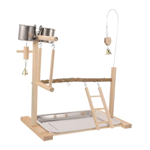 SEWOART Parakeet Vogelspielplatz aus Holz mit Leiter Futterbehälter und Schaukel Interaktiver Papageien Sitzstange für Wellensittiche und Kleine Vögel Langlebiger Vogelstand für Käfige SEWOART Parakeet Vogelspielplatz aus Holz mit Leiter Futterbehälter und Schaukel Interaktiver Papageien Sitzstange für Wellensittiche und Kleine Vögel Langlebiger Vogelstand für Käfige von SEWOART