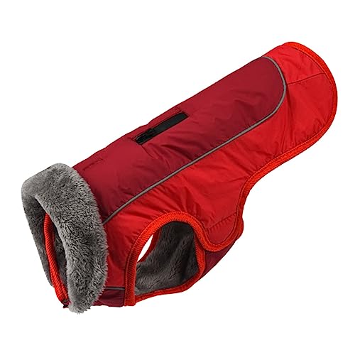 SEWOART Pelzkragen hundekleidung wasserdichte Kleidung für welpen Welpenpullover Kleider Welpen-Polyester-Kleidung Welpen Winterkostüm Haustier Baumwollmantel Baumwolle von SEWOART