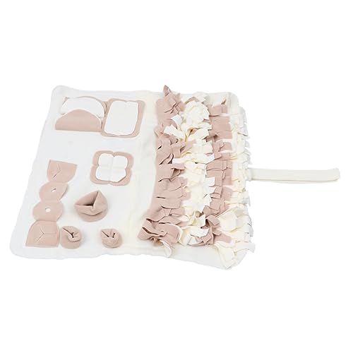 SEWOART Pet Sniffing Pad Haustier Fütterung Duft schnuppern mit Nase Interactive Dog Toys hundeintelligenz Dog Intelligence Toy Futterunterlage für Hunde Hund Plüschmatte Beige von SEWOART