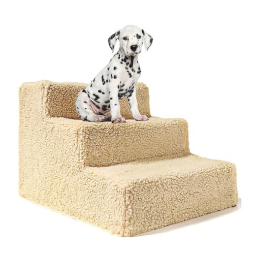 SEWOART Praktische Haustiertreppe aus Kunststoff für Katzen und Kleine bis Mittelgroße Hunde Leicht zu Transportieren rutschfest Einfach zu Montieren für Sofa und Bett Beige SEWOART Praktische Haustiertreppe aus Kunststoff für Katzen und Kleine bis Mittelgroße Hunde Leicht zu Transportieren rutschfest Einfach zu Montieren für Sofa und Bett Beige von SEWOART