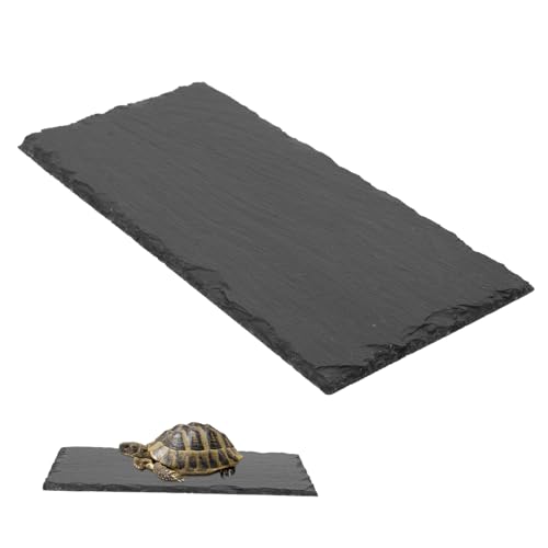 SEWOART Reptilien Fütterungsplatte Aus Schiefer Für Schildkröten Und Andere Reptilien Als Futter Und Ruheplatz Langlebig Und Pflegeleicht Terrarium Zubehör von SEWOART