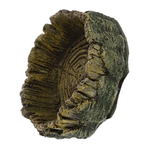 SEWOART Reptilien Fütterungsschale aus Harz Holzoptik Trink und Futterschale für Terrarium für Schildkröten Eidechsen und Andere Reptilien rutschfest Reinigen von SEWOART