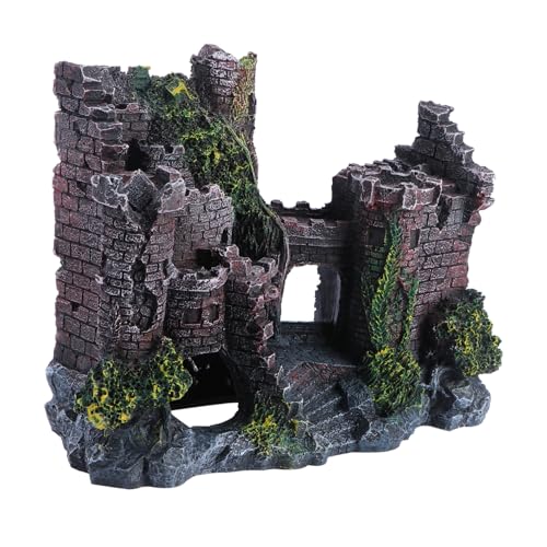 SEWOART Resin Castle Aquarium Decoration und Garnelenversteck Dekoration für Aquarien Langlebiges und Bruchsicheres Material für Kreative Unterwasserlandschaften SEWOART Resin Castle Aquarium Decoration und Garnelenversteck Dekoration für Aquarien Langlebiges und Bruchsicheres Material für Kreative Unterwasserlandschaften von SEWOART