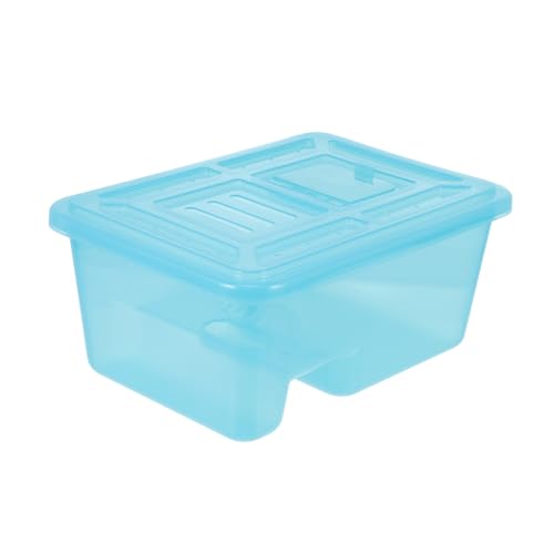 SEWOART Schildkrötenbecken Schildkrötenrampe Aquarium schildkröten zubehör schildkrötengehege schleichtiere Reptilien füttern Terrarium Schildkröten-Terrarium aus Kunststoff Plastik Blue von SEWOART