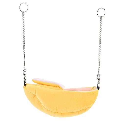 SEWOART Schlafnest aus Baumwolle Banane Ratte Käfig Heu Critter Frettchen Meerschweinchen hamsterbett mastubatoren dengelapparat hängematte Kleintierhängematte Hamster Hängebett Yellow von SEWOART