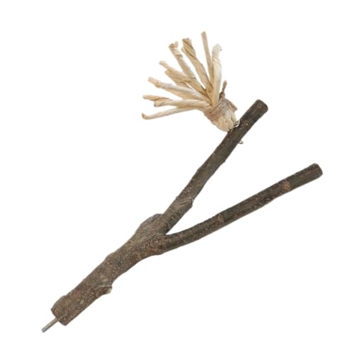 SEWOART Vogel Spielzeug Aus Holz Kauspielzeug Für Papageien Natürliche Sitzstange Mit Gabelform Vogelkäfigzubehör Zum Beschäftigen von SEWOART
