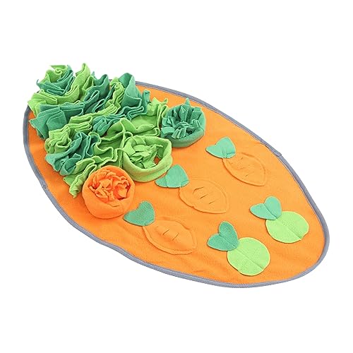 SEWOART Slow Food Schnüffelpad Hundepuzzle Kaninchen-Heu-Futtermatte Hamster-Suchmatte Karotten-Suchmatte Entzückende Karotten-Schnüffelmatte Essen versteckte Matte Plüsch Orange von SEWOART
