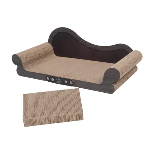 SEWOART Sofa-förmiges Katzen-kratzbrett aus Welligem Papier Robust und Schadstofffrei Verhindert Kratzspuren an Möbeln Modernes Design für Indoor-kätzchen Einfache Installation Stilvolle von SEWOART