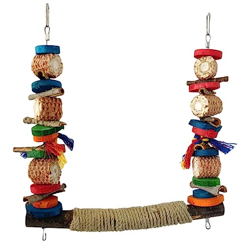 SEWOART Papageienstange Vogelspielzeug Papageien-trainingsspielzeug Vogelständer Papageienkäfig-Spielzeug Papageien-kauspielzeug Vogel-sitzstange-plattform von SEWOART