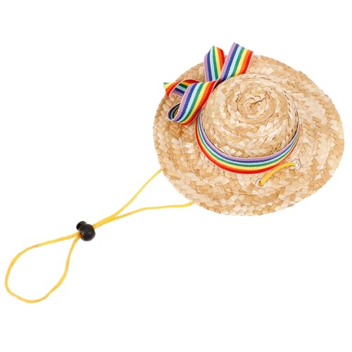 SEWOART Cat Rainbow Ribbon Hat Verstellbarer Sonnenhut Für Hunde Und Katzen Für Partys Und Sommeraktivitäten von SEWOART