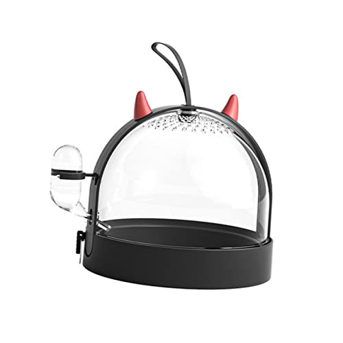 SEWOART Tragetasche für Hamster Tragbarer Käfig für Kleine Haustiere für Reisen mit Sicherem Push Lock Design und Gehäuse Schwarz von SEWOART