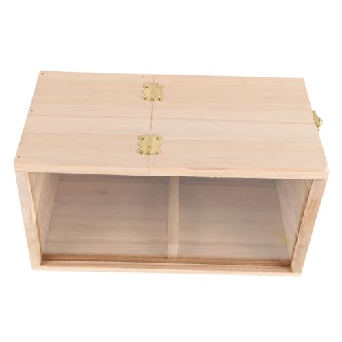 SEWOART Transparente Holz Nistbox für Wellensittiche und Kleine Vögel mit Acrylfenster zur Beobachtung Wetterfestes Vogelhaus für Garten für Zebrafinken Nymphensittiche und Papageien von SEWOART