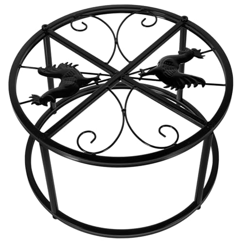 SEWOART Trinkbrunnenhalter für Hühnerstall Eimer Bahnhof Vogelbäder Henne Ports Storage Shelves abstellständer stauraumregal Schüsselerhöhung Geflügelständer für Hähnchen Stand Eisen Black von SEWOART