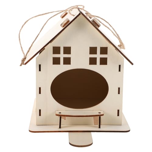 SEWOART Unbehandelter Hängender Nistkasten für Kleine Vögel DIY Futterstation für Garten und Terrasse Rustikale Dekoration SEWOART Unbehandelter Hängender Nistkasten für Kleine Vögel DIY Futterstation für Garten und Terrasse Rustikale Dekoration von SEWOART