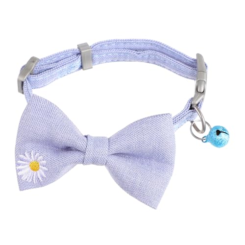 SEWOART Verstellbares Katzenhalsband mit Blauer Bestickter Schleife Gepolstert Langlebig und Komfortabel Modisches Accessoire für Kätzchen und Katzen SEWOART Verstellbares Katzenhalsband mit Blauer Bestickter Schleife Gepolstert Langlebig und Komfortabel Modisches Accessoire für Kätzchen und Katzen von SEWOART