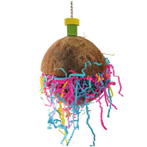 SEWOART Kokosnussschalen Spielzeug Für Vögel Und Papageien Naturmaterial Hänge Käfig Spielzeug Mit Ziehbank Drahtkäfig Vogel Haustier SEWOART Kokosnussschalen Spielzeug Für Vögel Und Papageien Naturmaterial Hänge Käfig Spielzeug Mit Ziehbank Drahtkäfig Vogel Haustier von SEWOART