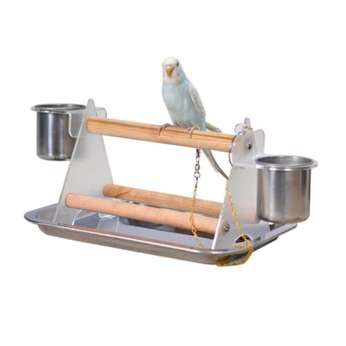 SEWOART Desktop-Spielzeug Desktop-zubehör Papageienspielzeug Futterspender Für Papageien Vogelbarsch Zubehör Für Moultrie Feeder Acryl Barsch Vogelämisch Tisch-Feeder Schreibtisch Hölzern von SEWOART