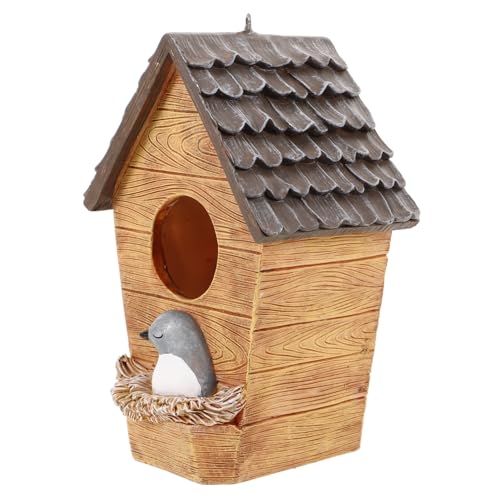 SEWOART Vogelhäuschen Zum Aufhängen Nistkasten Aus Kunstharz Für Den Garten Dekoratives Vogelhäuschen Vogelnest-Dekoration SEWOART Vogelhäuschen Zum Aufhängen Nistkasten Aus Kunstharz Für Den Garten Dekoratives Vogelhäuschen Vogelnest-Dekoration von SEWOART