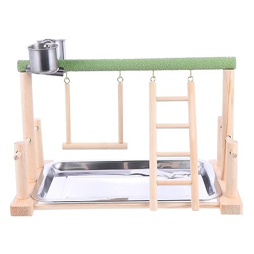 SEWOART Vogelspielzeugständer Wellensittich Spielplatz Groß Barsch Vogelspielplatz Haustier Fitnessstudio Shotet -Spielplatz Klettern Stand Cockatiel -Spielplatz Hocken Hölzern von SEWOART