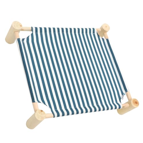 SEWOART Waschbares Katzenbett Aus Abnehmbare Katzenhängematte Für Kleine Und Katzen Erhöhtes Haustierschlafbett Im Blauen Streifen Design Für Outdoor SEWOART Waschbares Katzenbett Aus Abnehmbare Katzenhängematte Für Kleine Und Katzen Erhöhtes Haustierschlafbett Im Blauen Streifen Design Für Outdoor von SEWOART