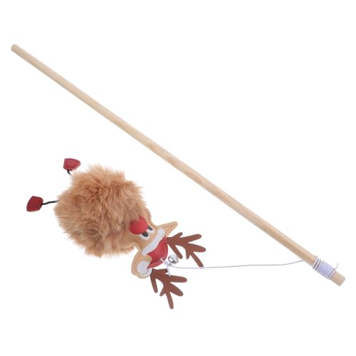 SEWOART Einziehbares Katzenspielzeug Weihnachtskatze Stab Interaktives Fangspielzeug Für Kätzchen von SEWOART
