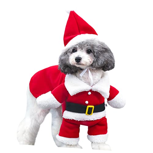 SEWOART Warmer Mantel Weihnachtskleidung Für Haustiere Cosplay-kostüme Fracks Haustier Lustige Weihnachtskleidung Feiertagshunde-Hoodie-Kleidung Hundekleidung Pullover Feiertagstuch Rot von SEWOART