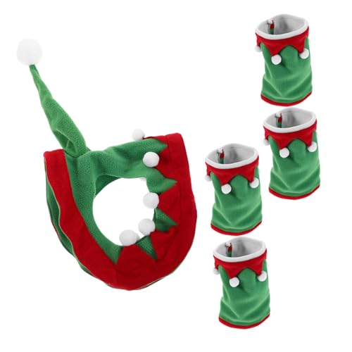 SEWOART Weihnachts-pferdekostüm Zubehör Pferdebeinschoner und Elf-Hut Set für Festliche Partys Training Sanfter Schutz und Komfortabler Sitz von SEWOART