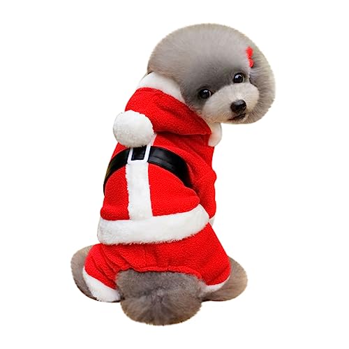 SEWOART Kätzchen-Kleidung Weihnachtsmann-Kostüm süße Kapuzenpullis Weihnachts-Welpen-Outfit Winterjacke für Hunde Kleider Haustierzubehör Hundebekleidung Corgi Hundekleidung Weste rot von SEWOART