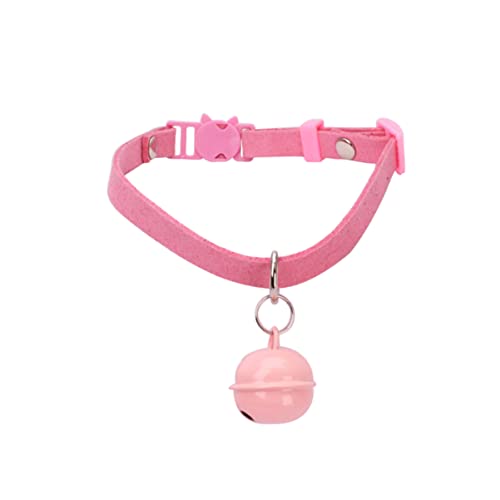 SEWOART Welpe Kragen Verstellbares Haustierhalsband Personalisiertes Katzenhalsband kleines hundezubehör Kätzchen-Zubehör Haustierhalsband mit Glocke die Katze Rosa von SEWOART