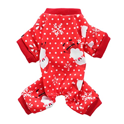 SEWOART Haustierkleidung Hot Dog Kostüm für Erwachsene Weihnachtshunde-Pyjama-Anzug Weihnachtspyjama für Jungen Kinderpyjamas Hund Weihnachtstuch Hundekleidung Hündchen Einteilige Hose rot von SEWOART