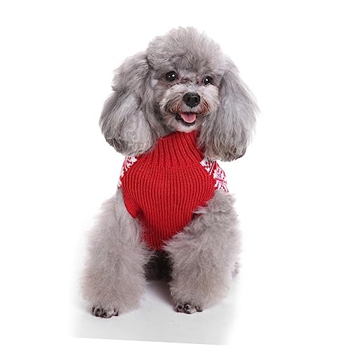 SEWOART Welpenkleidung Haustier kleine Hunde-Outfits Hunde Hundemäntel Weihnachtshundekostüm weihnachtstierbedarf Pullover Kleidung der Hund Wintermantel rot von SEWOART