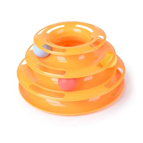 SEWOART katzenspielzeug am besten intelligenzspielzeug katzenpflege cat Toy Katzen gilbe Katzenfutter automatisch Interaktives Katzenspielzeug Spielzeugbälle für Katzen Yellow von SEWOART