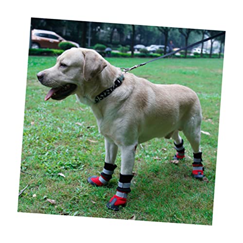 SEWOART wasserdichte Hundestiefel für Hunde Wanderschuhe rutschfeste Pfoten Schutz groß rot von SEWOART