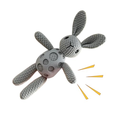 SEYIMTU Quietschendes Welpen-Zahnspielzeug - Gummikern & waschbarer Plüsch mit realistischem Hühnergeräusch, Hase/Lamm-Design zur Entlastung des Zahnens, beruhigendes Kauen für gelangweilte Welpen (A) SEYIMTU Quietschendes Welpen-Zahnspielzeug - Gummikern & waschbarer Plüsch mit realistischem Hühnergeräusch, Hase/Lamm-Design zur Entlastung des Zahnens, beruhigendes Kauen für gelangweilte Welpen (A) von SEYIMTU