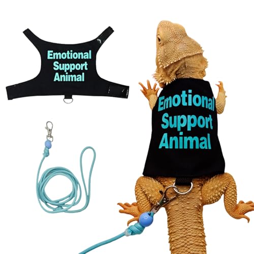 Bartdrachen-Geschirr und Leine, verstellbares Eidechsen-Traktionsseil, Outdoor-Walking-Trainingsleine, Reptilien, emotionale Unterstützung, Tierkostüm, Zubehör für Bartagamen, Eidechse, kleine von SEZDEKI