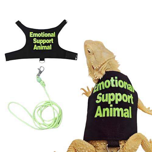 Bartdrachengeschirr und Leine, verstellbares Eidechsen-Traktionsseil, Outdoor-Walking-Trainingsleine, Reptilien, emotionale Unterstützung, Tierkostüm, Zubehör für Bartagamen, Eidechse, kleine von SEZDEKI