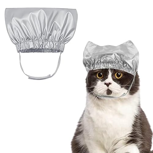 SEZDEKI Haustier-Duschhaube, wasserdicht, wiederverwendbar, mit verstellbarem Riemen, für Katzen und Hunde, Badehut zum Ohrenschutz, elastische Kopfbedeckung für Katzen, Hunde, Kätzchen, Welpen von SEZDEKI