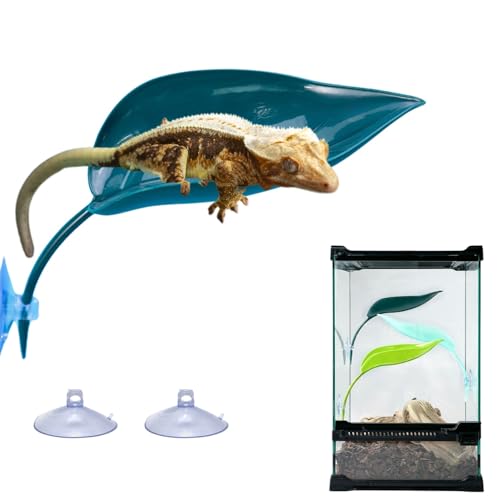 SEZDEKI Reptilien-Hängematte mit Saugnäpfen, Kunststoff, Blatt-Hängebett für Gecko, Eidechse, Versteck, Kletterspielzeug, Tank-Ornament, Zubehör für Leopard, Gecko, Baum, Frosch, Schlange, Amphibien von SEZDEKI