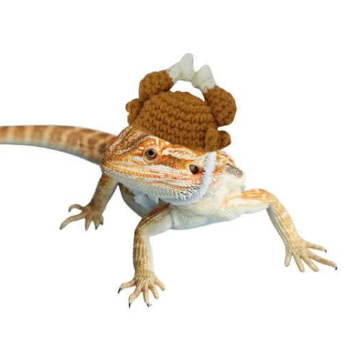 Truthahn-Hut für Thanksgiving – handgestrickte Kleintier-Truthahnmütze mit verstellbarem Riemen, Halloween-Kostüm, Outfit, Kleidung, Zubehör für Ratten, Hamster, Igel, Schlange, Zuckergleiter von SEZDEKI