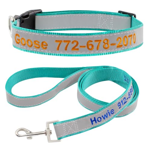 Reflektierendes, personalisiertes Hundehalsband, individuell bestickt mit Haustiernamen und Telefonnummer für Jungen und Mädchen, 4 verstellbare Größen: XS, S, M, L, Haustiergeschenk (Halsband + Reflektierendes, personalisiertes Hundehalsband, individuell bestickt mit Haustiernamen und Telefonnummer für Jungen und Mädchen, 4 verstellbare Größen: XS, S, M, L, Haustiergeschenk (Halsband + von SF Custom