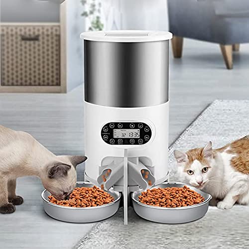 SFAFT Automatischer Futterspender für Hunde und Katzen, 4,5 l, automatische Futterstation für Tiere und Hunde mit Trennwand, mit zwei Stahlnäpfen, Sprachaufzeichnung, bis zu 1-4 Mahlzeiten pro Tag SFAFT Automatischer Futterspender für Hunde und Katzen, 4,5 l, automatische Futterstation für Tiere und Hunde mit Trennwand, mit zwei Stahlnäpfen, Sprachaufzeichnung, bis zu 1-4 Mahlzeiten pro Tag von SFAFT