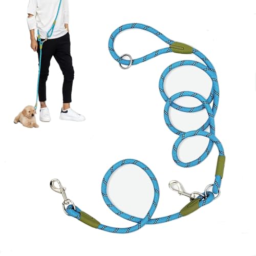 Multifunktionale Hundeleine, freihändig, 2,3 m Seil, Crossbody-Hundeleine, reflektierend, für große, mittelgroße und kleine Hunde, Spaziergänge, Joggen und Laufen, Training (blau) von SFBAIHEN