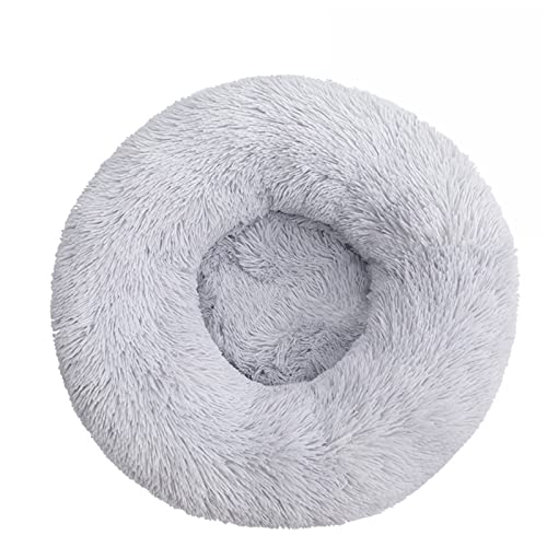 SFQEVHRZ Hundehütte， Haustier Hundebett Katzenhaus Runde Hundehütte Plüschmatte Sofa for Katzen Hundehaus Neue Tiere Katzenmatte(Light Gray,4XL 100cm) von SFQEVHRZ