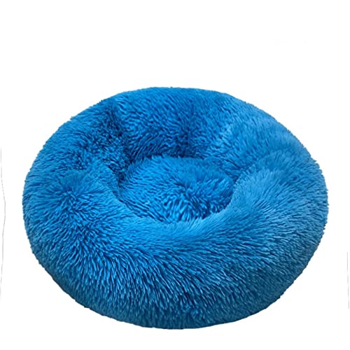 SFQEVHRZ Hundehütte， Haustier Katzenbett Herbst Winter Bequemes warmes tiefes Schlafbett for mittelgroße große Hunde Katzen(Blu,40cm) von SFQEVHRZ