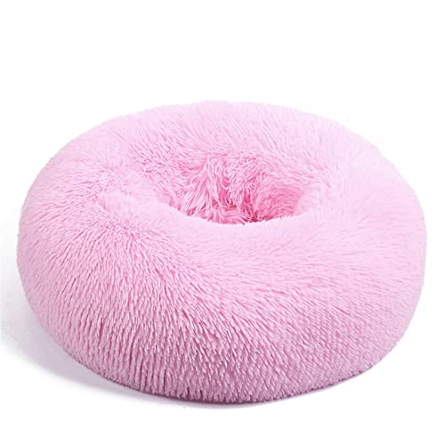 SFQEVHRZ Hundehütte， Haustier Katzenbett Herbst Winter Bequemes warmes tiefes Schlafbett for mittelgroße große Hunde Katzen(Bright Pink,50cm) von SFQEVHRZ